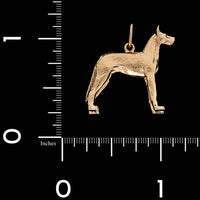 14K Yellow Gold Estate Great Dane Dog Charm