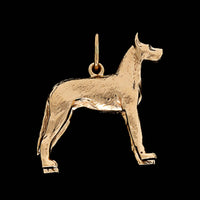 14K Yellow Gold Estate Great Dane Dog Charm