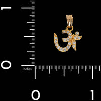 18K Yellow Gold Estate Diamond Om Pendant