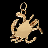 14K Yellow Gold Estate Cancer Crab Zodiac Charm