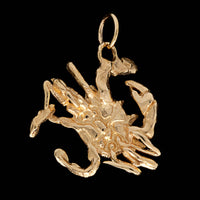 14K Yellow Gold Estate Cancer Crab Zodiac Charm