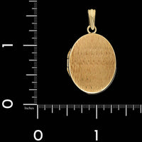 14K Yellow Gold Estate Textured Oval Locket