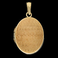14K Yellow Gold Estate Textured Oval Locket