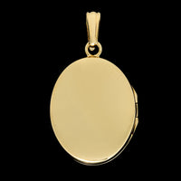 14K Yellow Gold Estate Textured Oval Locket