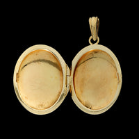 14K Yellow Gold Estate Textured Oval Locket