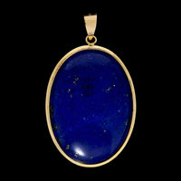 14K Yellow Gold Estate Lapis Pendant