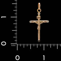 18K Rose Gold Estate Crucifix Cross Pendant
