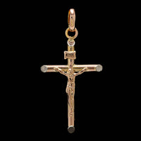 18K Rose Gold Estate Crucifix Cross Pendant