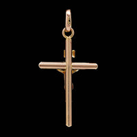 18K Rose Gold Estate Crucifix Cross Pendant