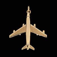 14K Yellow Gold Estate Airplane Charm