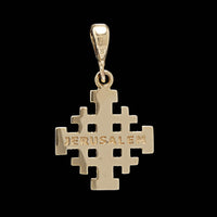 14K Yellow Gold Estate Jerusalem Cross Charm