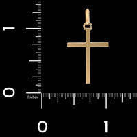 18K Yellow Gold Estate Cross Pendant