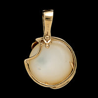 14K Yellow Gold Estate Cultured Mabe Pendant Enhancer