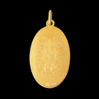 18K Yellow Gold Estate Miracilous Mary Medal