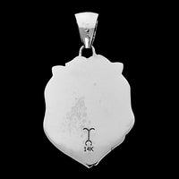 14K White Gold Estate Lion's Head Pendant