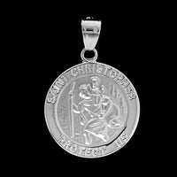 14K White Gold Estate St. Christopher Medal