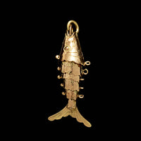 14K Yellow Gold Estate Articulated Fish Charm