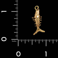 14K Yellow Gold Estate Articulated Fish Charm