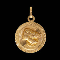 14K Yellow Gold Estate Blind Justice Nefertiti Reversable Charm