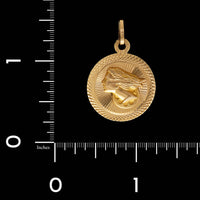 14K Yellow Gold Estate Blind Justice Nefertiti Reversable Charm