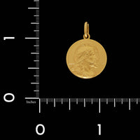 18K Yellow Gold Estate Christ the Redeemer Medal