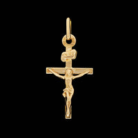 14K Yellow Gold Estate Crucifix Cross Pendant