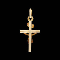 14K Yellow Gold Estate Crucifix Cross Pendant