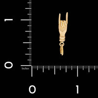18K Yellow Gold Estate Mano Cornuto Hand Charm