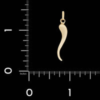 14K Yellow Gold Estate Italian Horn Charm