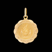 18K Yellow Gold Estate Ave Maria Medal