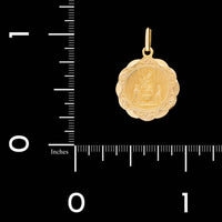 18K Yellow Gold Estate Ave Maria Medal