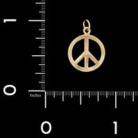 14K Yellow Gold Estate Peace Symbol Charm