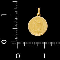 18K Yellow Gold Estate Virgin Mary Madonna Medal