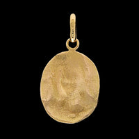 14K Yellow Gold Estate Christ Head Medal
