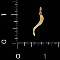 18K Yellow Gold Estate Italian Horn Charm