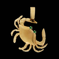 14K Yellow Gold Estaate Crab Charm