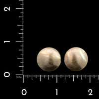 14K Yellow Gold Estate Brushed Button Earrings