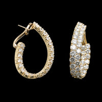 18K Yellow Gold Estate Diamond Inside Out Hoops
