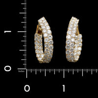 18K Yellow Gold Estate Diamond Inside Out Hoops