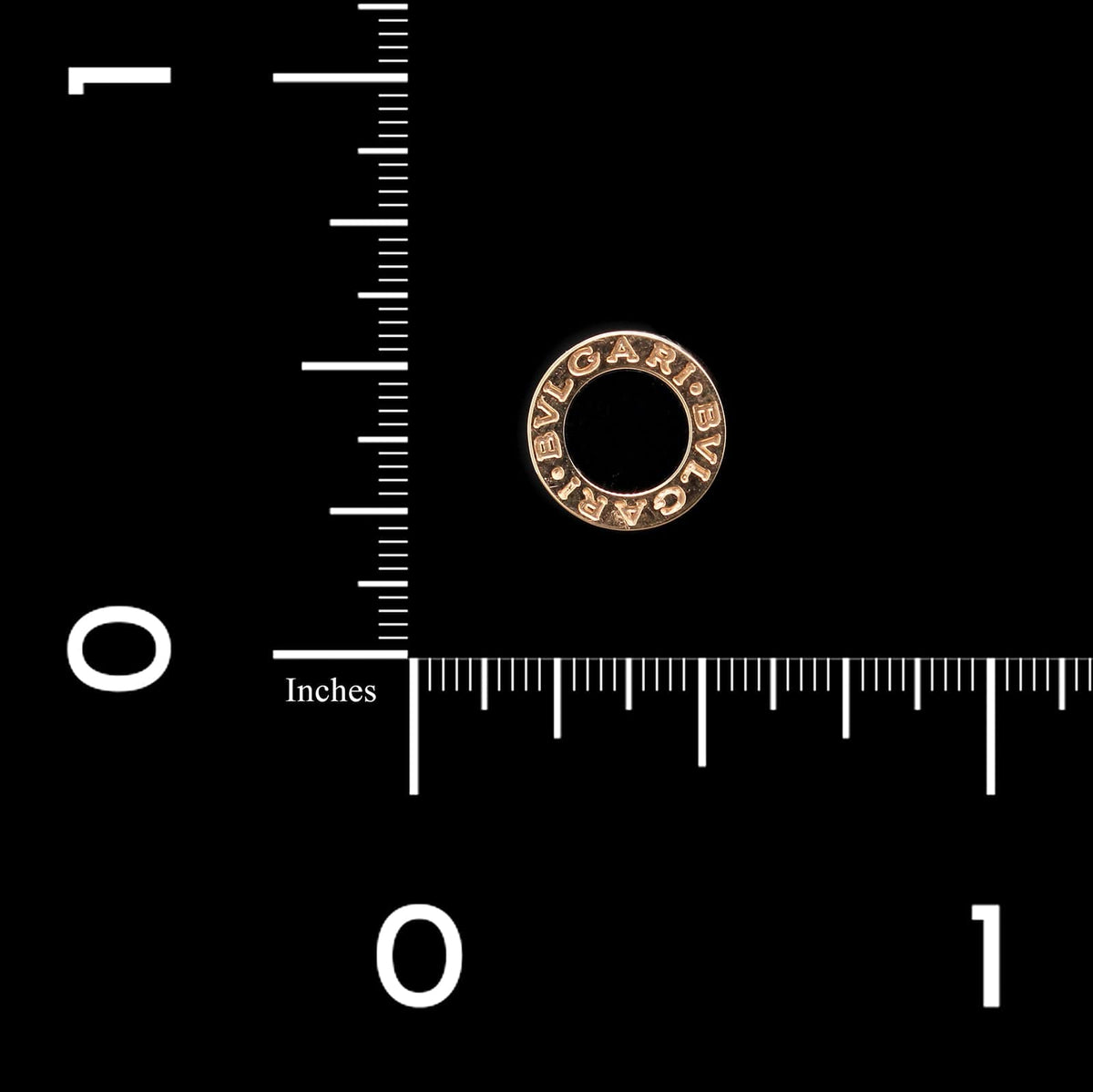 Bulgari Bulgari 18K Rose Gold Estate Single Onyx Stud Earring