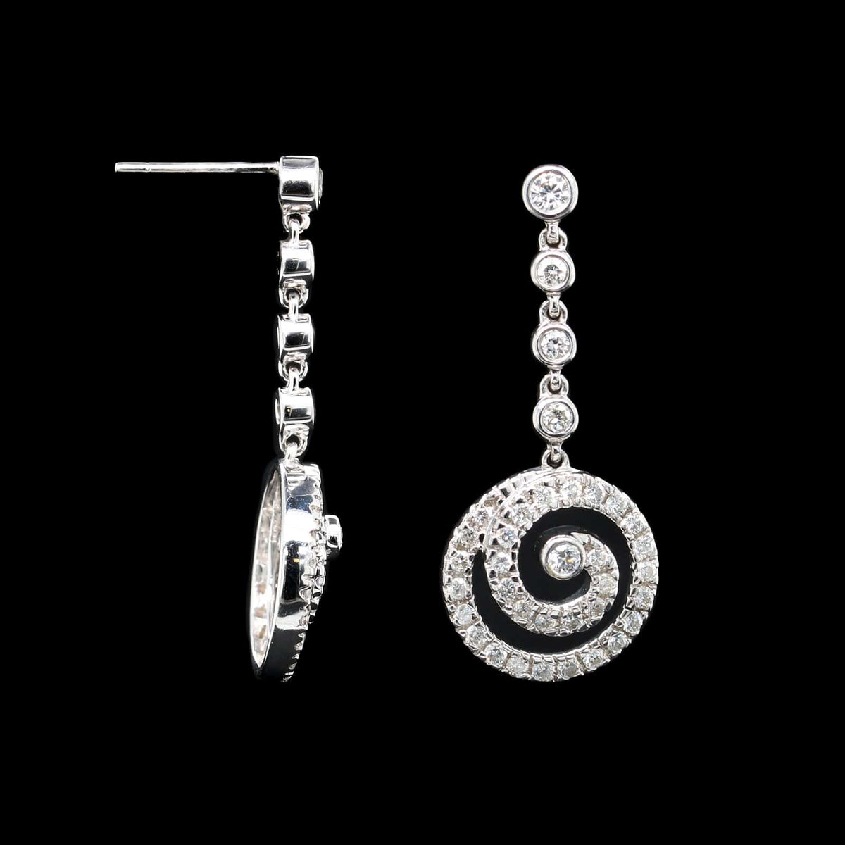 18K White Gold Estate Diamond Earrings
