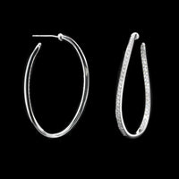 Memoire 18K White Gold Estate Diamond Twist Hoops