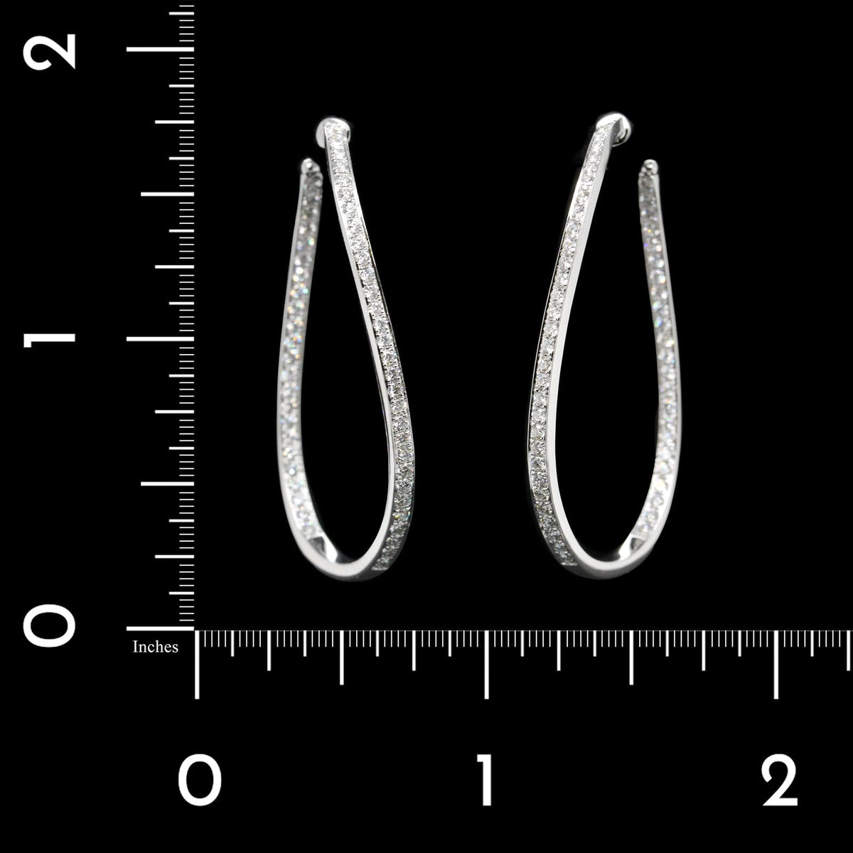 Memoire 18K White Gold Estate Diamond Twist Hoops