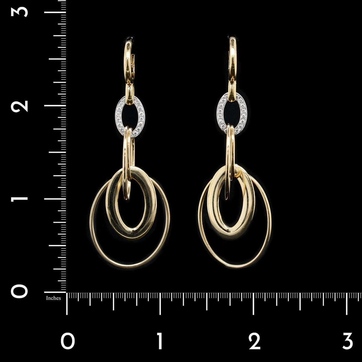 14K Yellow Gold Estate Diamond Drops
