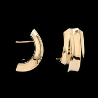 14K Yellow Gold Estate Half Hoop Earrings
