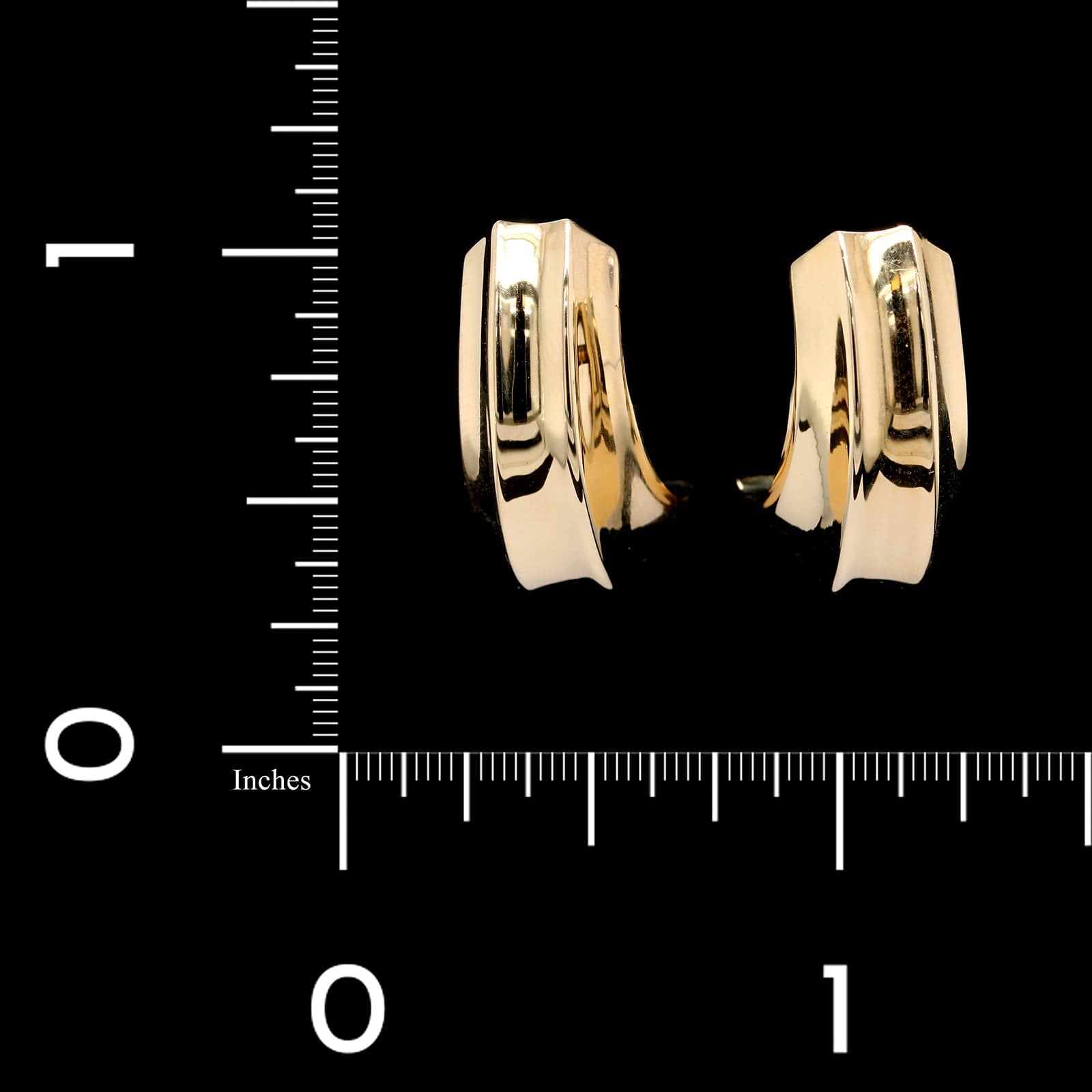 14K Yellow Gold Estate Half Hoop Earrings