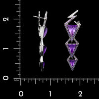 Stephen Webster 18K White Gold Estate Synthetic Amethyst and Purple Sapphire Lady Stardust Earrings