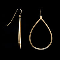 Nicole Landaw 14K Yellow Gold Estate Diamond Teardrop Earrings