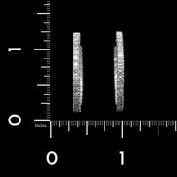 14K White Gold Estate Diamond Inside Outside Hoops