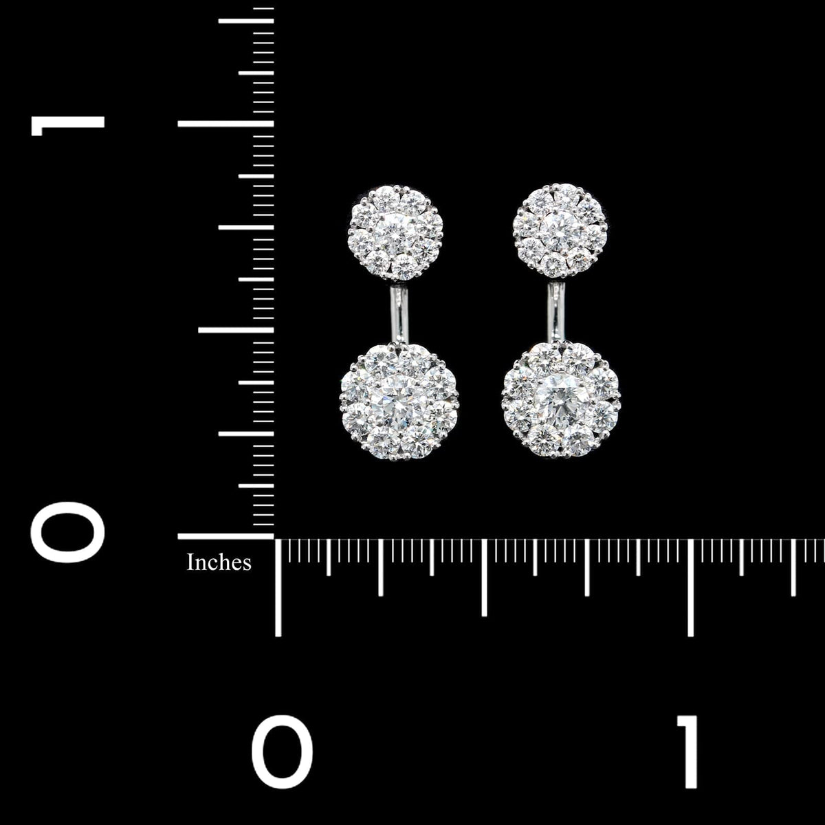 Birks 18K White Gold Estate Diamond Large Snowflake Jacket Earrings